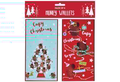 Capy Christmas 4pk Money Wallets
