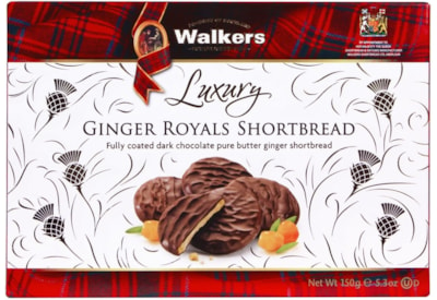 Walkers Dk Chocolate Ginger Royals 150g (X2517)