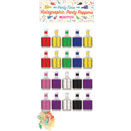 Henbrandt Holographic Party Poppers 20s Assorted (X39039)