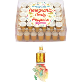 Henbrandt Gold Holographic Party Poppers 72s (X39085)