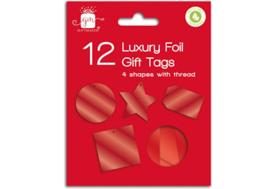 Giftmaker Foiled Red Tags 12's (XAHGT1047)