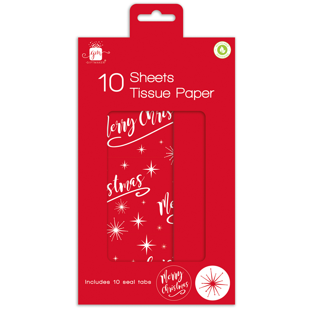 Giftmaker Christmas Tissue Paper Merry Xmas 10's (XAMGA106)