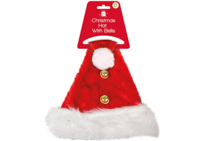 Red Fluffy Santa Hat With Bells (XAMGZ110)