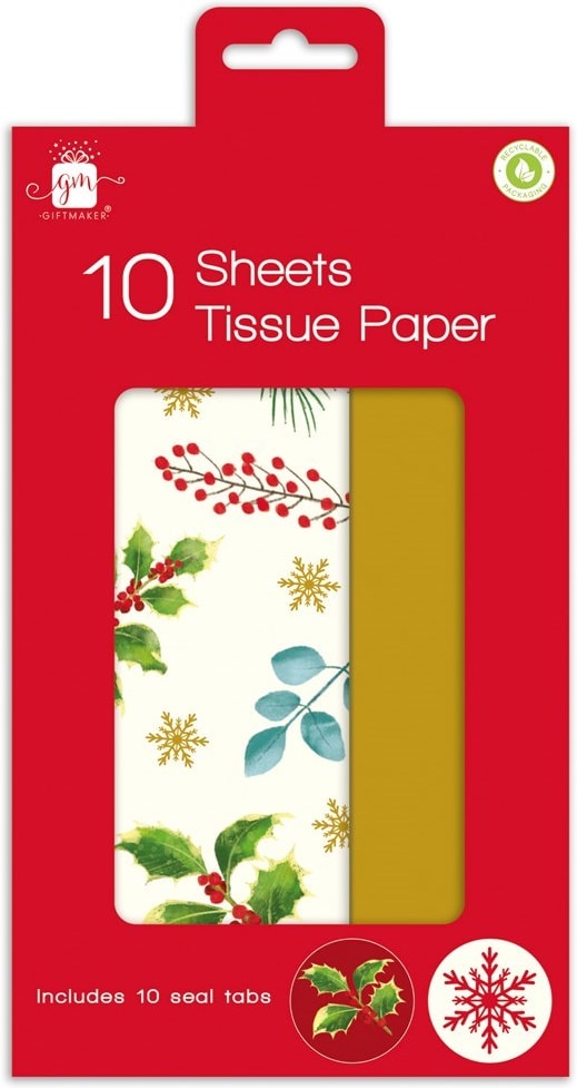 Giftmaker Christmas Tissue Paper Foliage 10 Sheets 10's (XANGA103)
