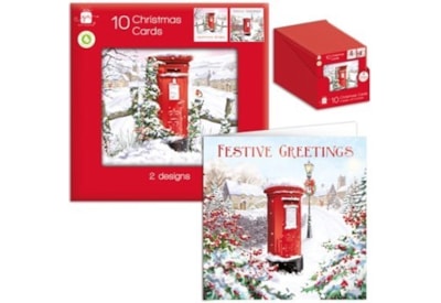 Giftmaker Square Painted Postbox Cards 10's (XANGC808)