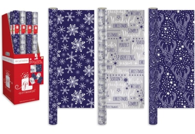 Giftmaker Wrap Midnight Blue 3 Designs 4m (XANGW104)