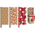 Giftmaker Wrap Kraft Festive Fun 3 Designs 2m (XANGW105)