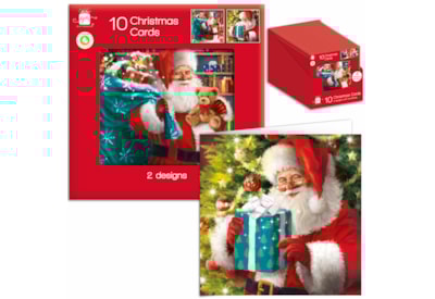 Giftmaker Square Traditional Santa Cards 10's Giftmaker Square Traditional Santa Cards 10's