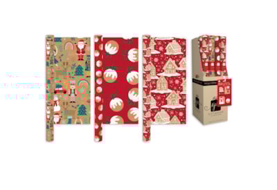 Giftmaker 2m Festive Kraft Roll Wrap Giftmaker 2m Festive Kraft Roll Wrap