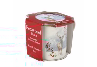 David Mason Design Christmas Mug & Coaster Set Stag David Mason Design Christmas Mug & Coaster Set Stag