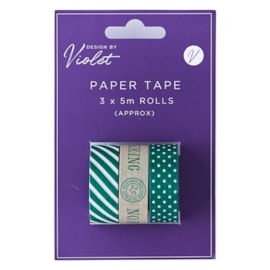 Green Christmas Paper Tape 3pk Green Christmas Paper Tape 3pk