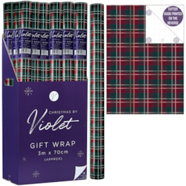Violet Hogmanay Gift Wrap 3m (XBV-124-GW)