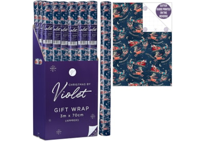 Violet Whimsical Christmas Gift Wrap 3m (XBV-136-GW)