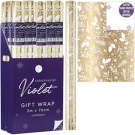 Violet Wonderful Christmas Gift Wrap 3m (XBV-139-GW)