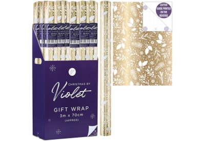 Violet Wonderful Christmas Gift Wrap 3m (XBV-139-GW)