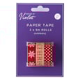 Red Christmas Paper Tape 3pk Red Christmas Paper Tape 3pk