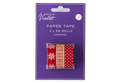 Red Christmas Paper Tape 3pk Red Christmas Paper Tape 3pk