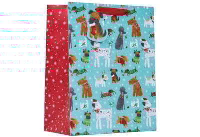 Christmas Pups Gift Bag Large