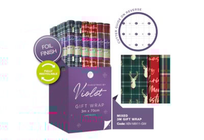 Tartan Mixed Gift Wrap 3m
