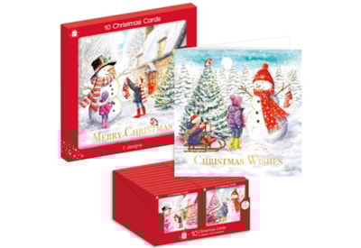 Giftmaker Family/snowman Cards 2 Designs 10pk Giftmaker Family/snowman Cards 2 Designs 10pk