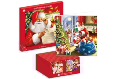 Giftmaker Traditional Santa Sq Cards 2 Designs 10pk Giftmaker Traditional Santa Sq Cards 2 Designs 10pk