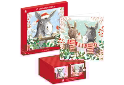 Giftmaker Donkeys Sq Cards 2 Designs 10pk