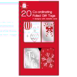 Giftmaker Co-ord Red & White Gift Tags 20pk Giftmaker Co-ord Red & White Gift Tags 20pk