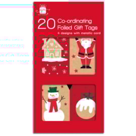 Giftmaker Co-ord Festive Kraft Gift Tags 20pk Giftmaker Co-ord Festive Kraft Gift Tags 20pk