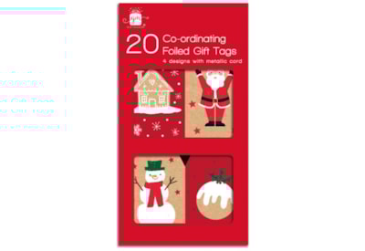 Giftmaker Co-ord Festive Kraft Gift Tags 20pk