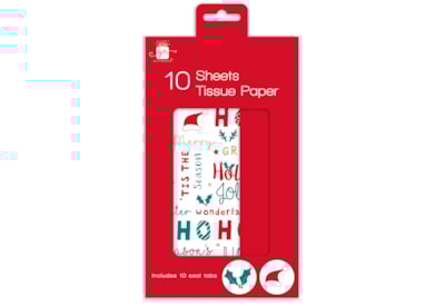Giftmaker Merry Christmas & Red Tissue Paper Sheet 10's