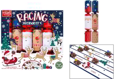 Rsw 6 Racing Reindeers Crackers 12" Rsw 6 Racing Reindeers Crackers 12"