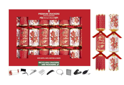 Rsw 8 Premium Red Poinsettia Crackers 12.5" (XM6791)