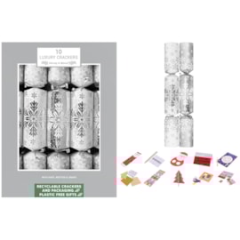 Harvey & Mason 10 Luxury Silver Snowflake Crackers 14" Harvey & Mason 10 Luxury Silver Snowflake Crackers 14"