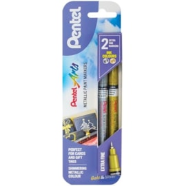 Pentel X Fine Metalic Paint Marker Gold & Silver Pens 2pc (XMFP10/2-XZ)