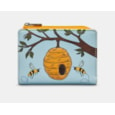 Yoshi Bee Hive Leather Flap Over Purse - Yellow (Y1275 23 BEES)