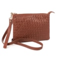 Lapella Yasmin Leather Weave Crossbody/clutch Bag Tan (120-2 TANWEAVE)