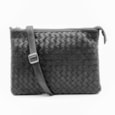 Lapella Yasmin Leather Weave Crossbody/clutch Bag Black (120-1 BLACKWEAVE)