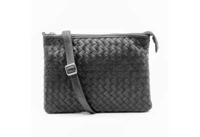 Lappella Yasmin Leather Weave Crossbody/clutch Bag Black Lappella Yasmin Leather Weave Crossbody/clutch Bag Black