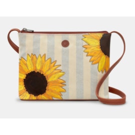 Yoshi Sunflower Bloom Leather Cross Body Bag Brown (YB214 SFL 8)