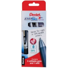Pentel Energel Xm Black Gel Pen 3pc (YBL77LR7/3-A)