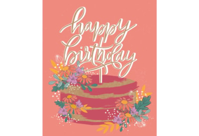 Eco Natures Card Happy Birthday Cake & Flowers (YECOKW210)