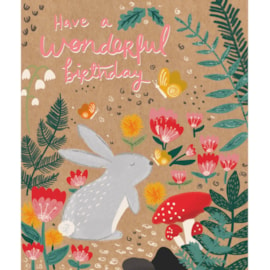 Eco Natures Card Have A Wonderful Birthday w Bunny (YECOKW228)