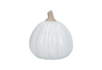 Gisela Graham White Earthenware Squash Ornament 13cm Gisela Graham White Earthenware Squash Ornament 13cm
