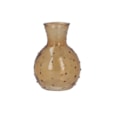 Gisela Graham Dimple Glass Mini Bud Vase Light Amber 10cm Gisela Graham Dimple Glass Mini Bud Vase Light Amber 10cm