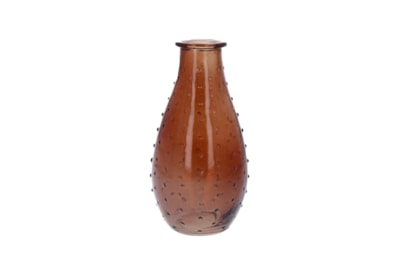 Gisela Graham Dimple Glass Pear Bud Vase Dark Amber 14cm Gisela Graham Dimple Glass Pear Bud Vase Dark Amber 14cm