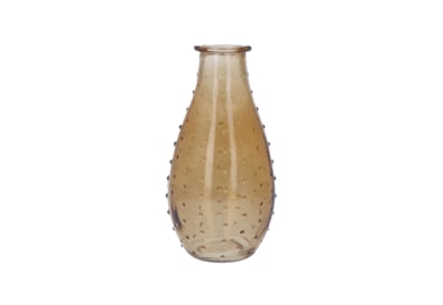 Gisela Graham Dimple Glass Pear Bud Vase Light Amber 14cm Gisela Graham Dimple Glass Pear Bud Vase Light Amber 14cm